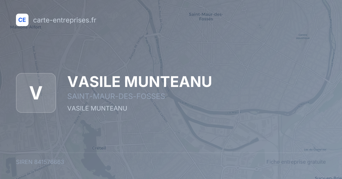 VASILE MUNTEANU — 841576663 — fiche entreprise