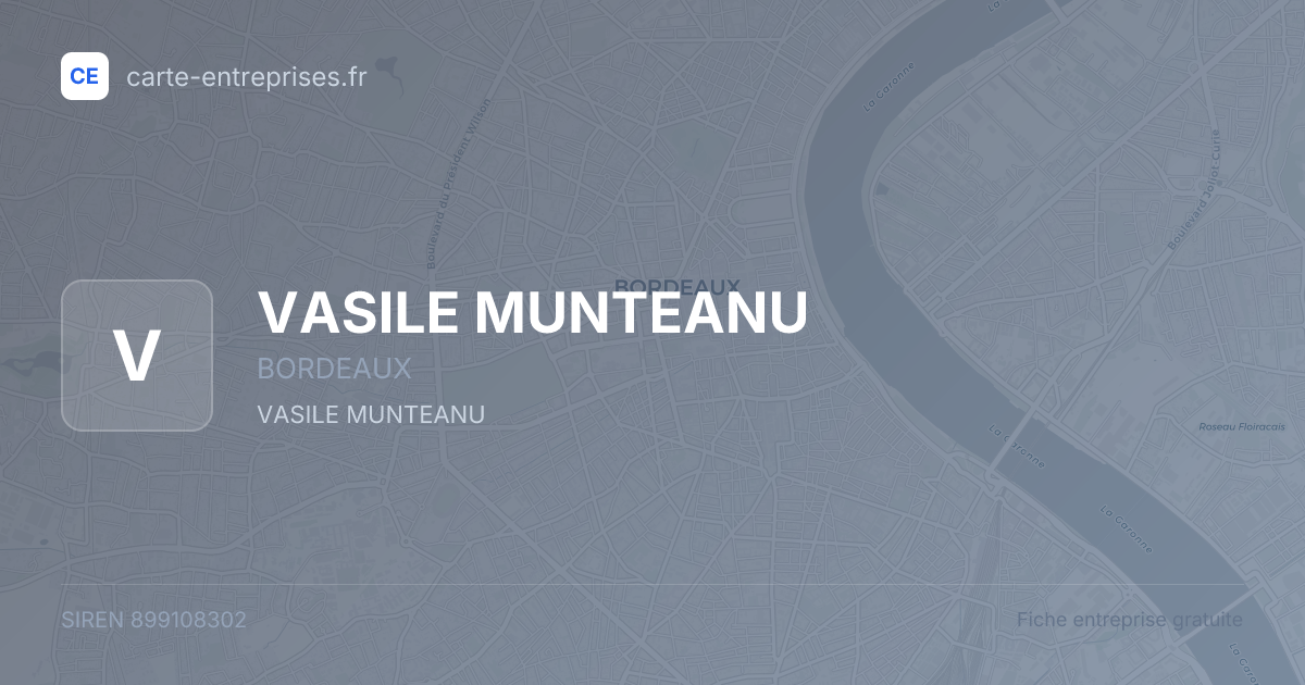 VASILE MUNTEANU — 899108302 — fiche entreprise