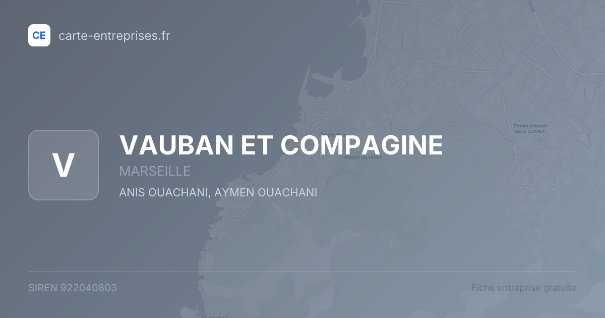 VAUBAN ET COMPAGINE — 922040803 — fiche entreprise