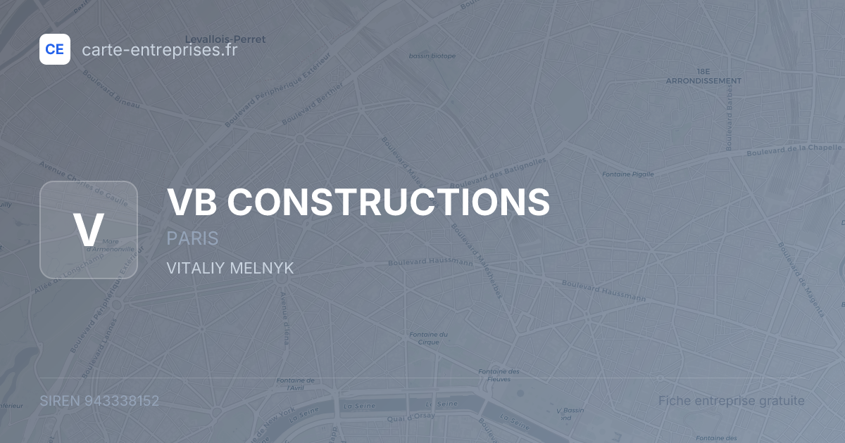 VB CONSTRUCTIONS — 943338152 — fiche entreprise