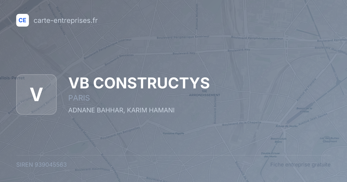 VB CONSTRUCTYS — 939045563 — fiche entreprise