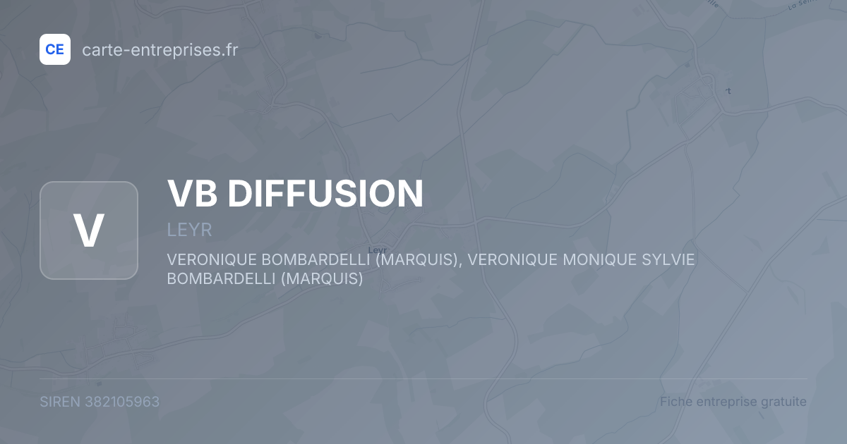 VB DIFFUSION — 382105963 — fiche entreprise