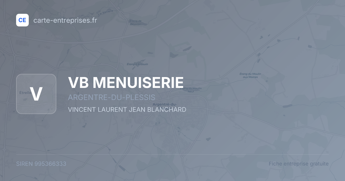 VB MENUISERIE — 995366333 — fiche entreprise