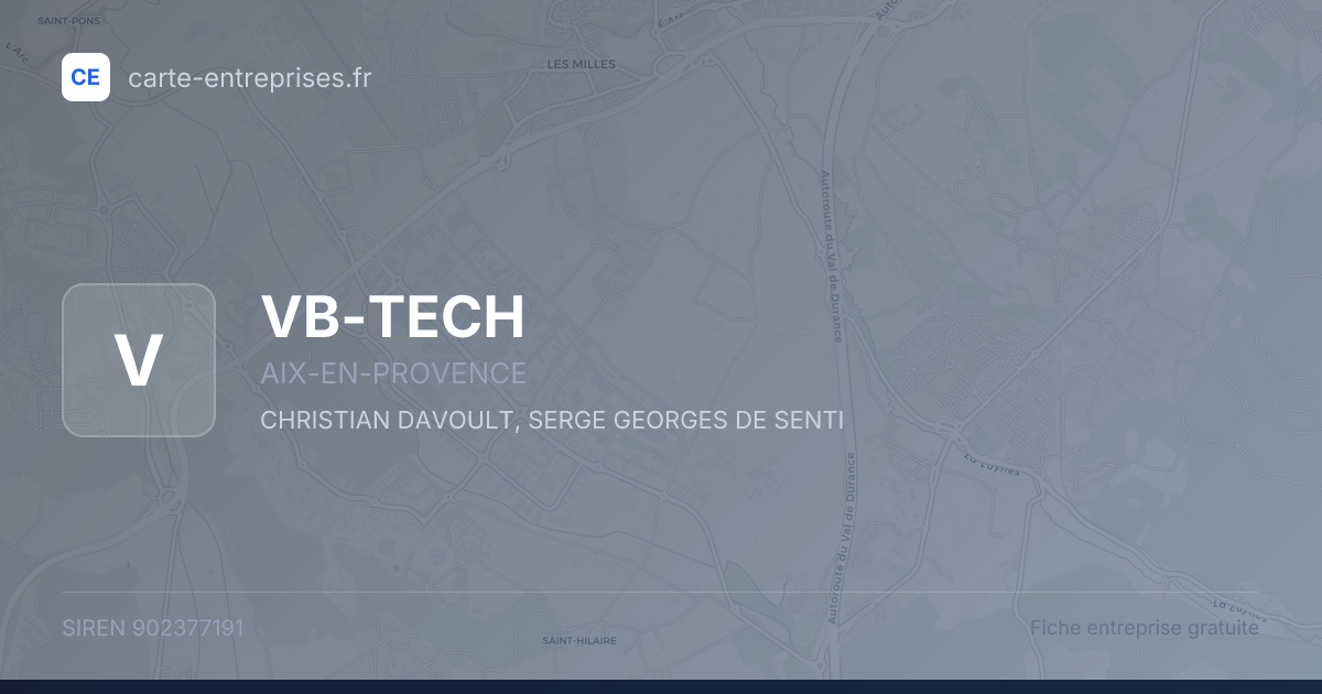 VB-TECH — 902377191 — fiche entreprise