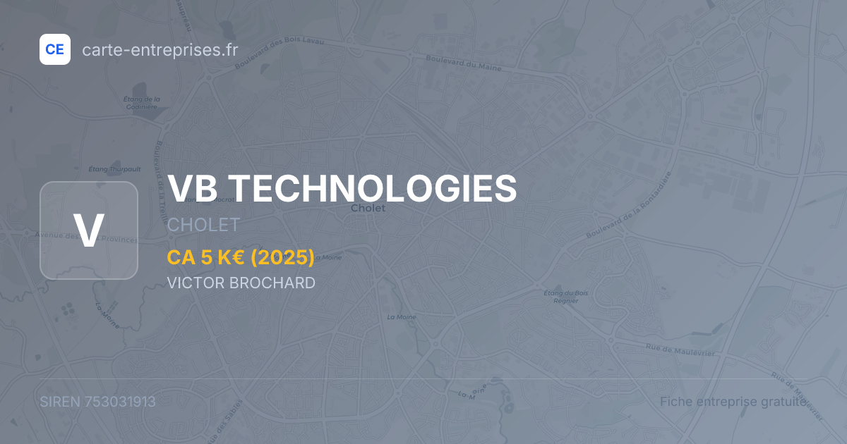VB TECHNOLOGIES — 753031913 — fiche entreprise