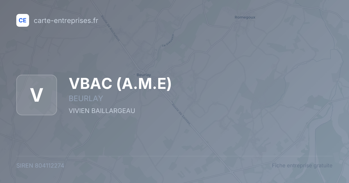 VBAC (A.M.E) — 804112274 — fiche entreprise