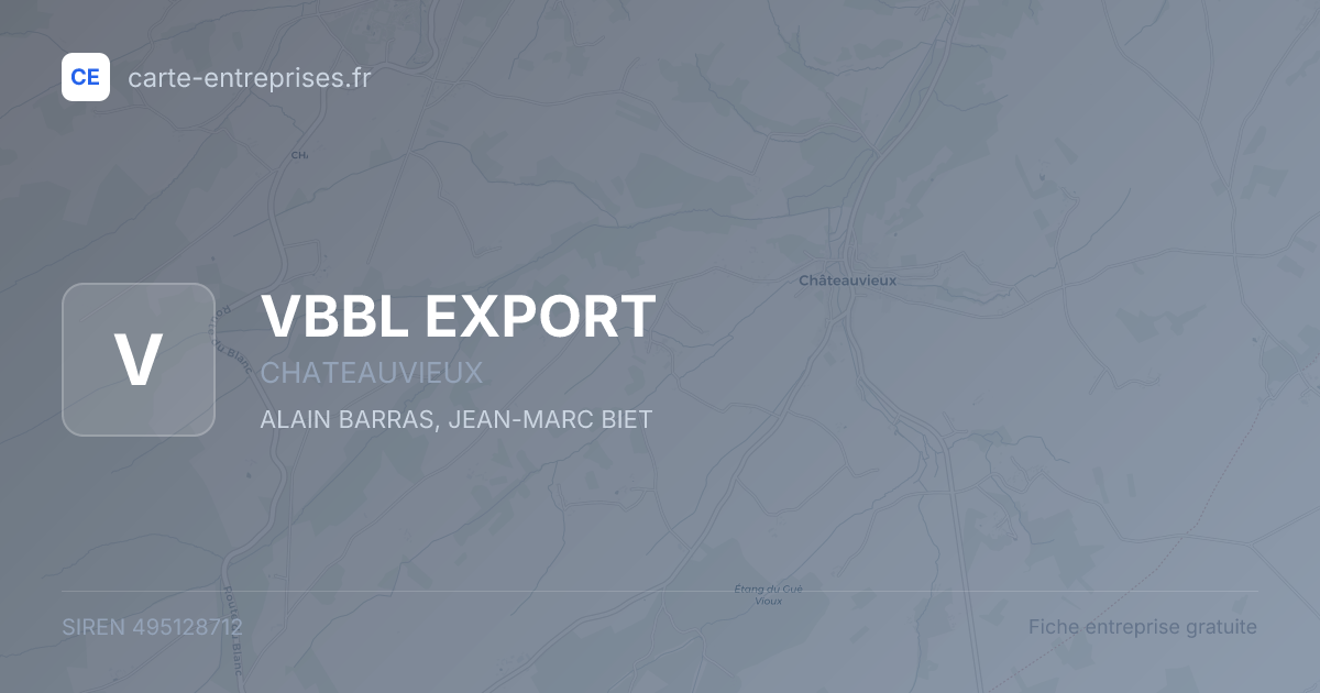 VBBL EXPORT — 495128712 — fiche entreprise