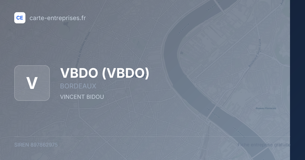VBDO — 897862975 — fiche entreprise