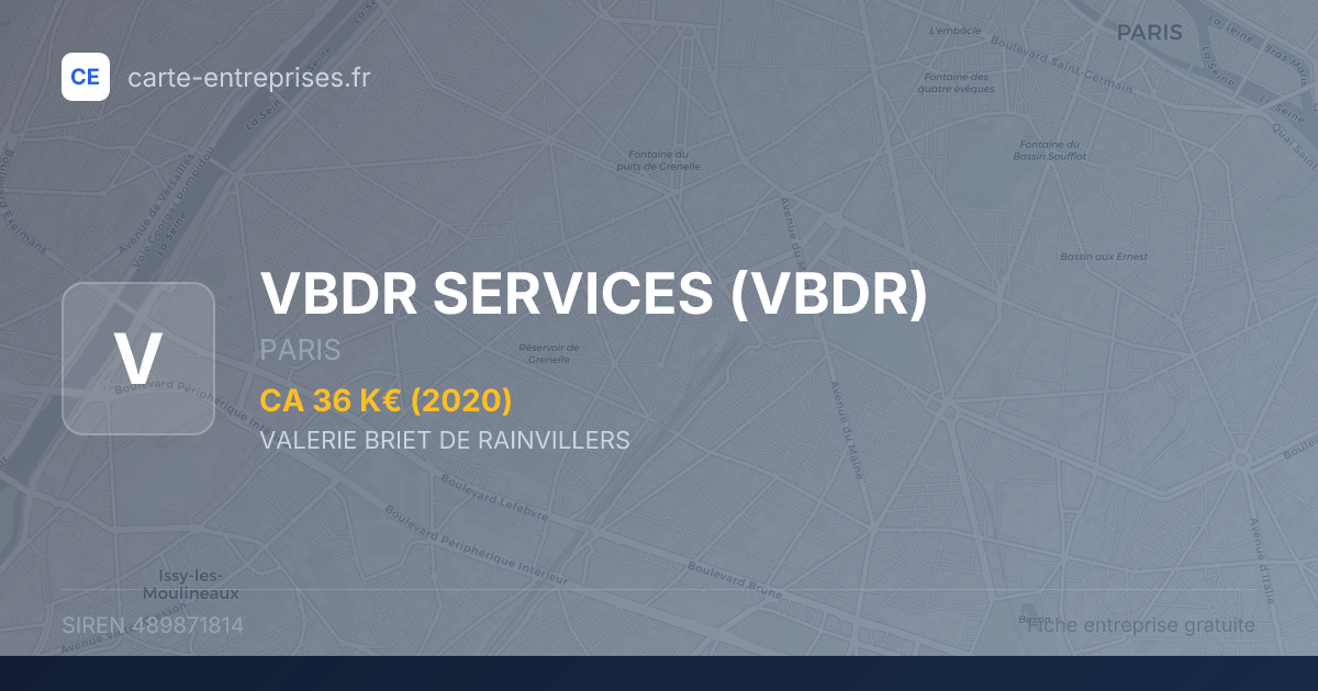 VBDR SERVICES (VBDR) — 489871814 — fiche entreprise