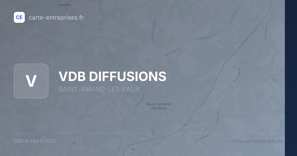 VDB DIFFUSIONS — 480167626 — fiche entreprise