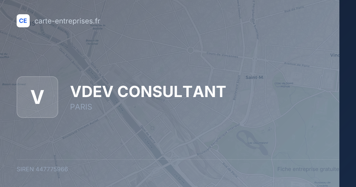 VDEV CONSULTANT — 447775966 — fiche entreprise