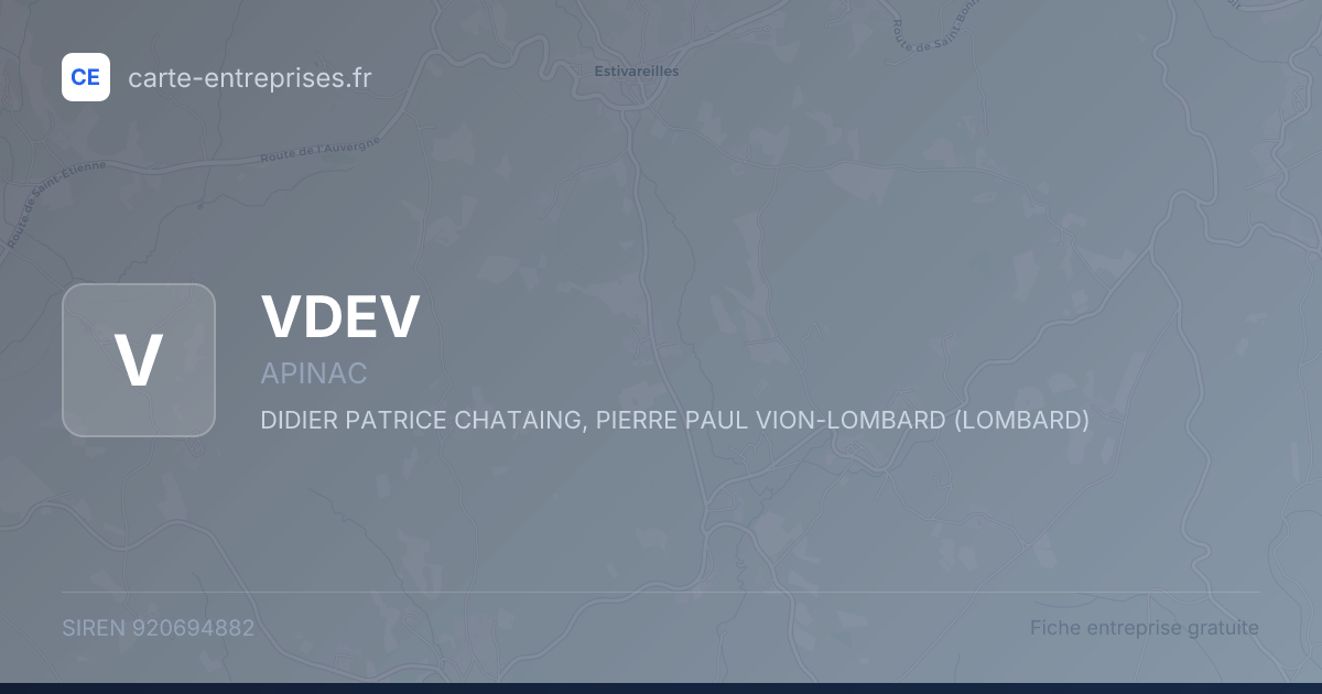 VDEV — 920694882 — fiche entreprise