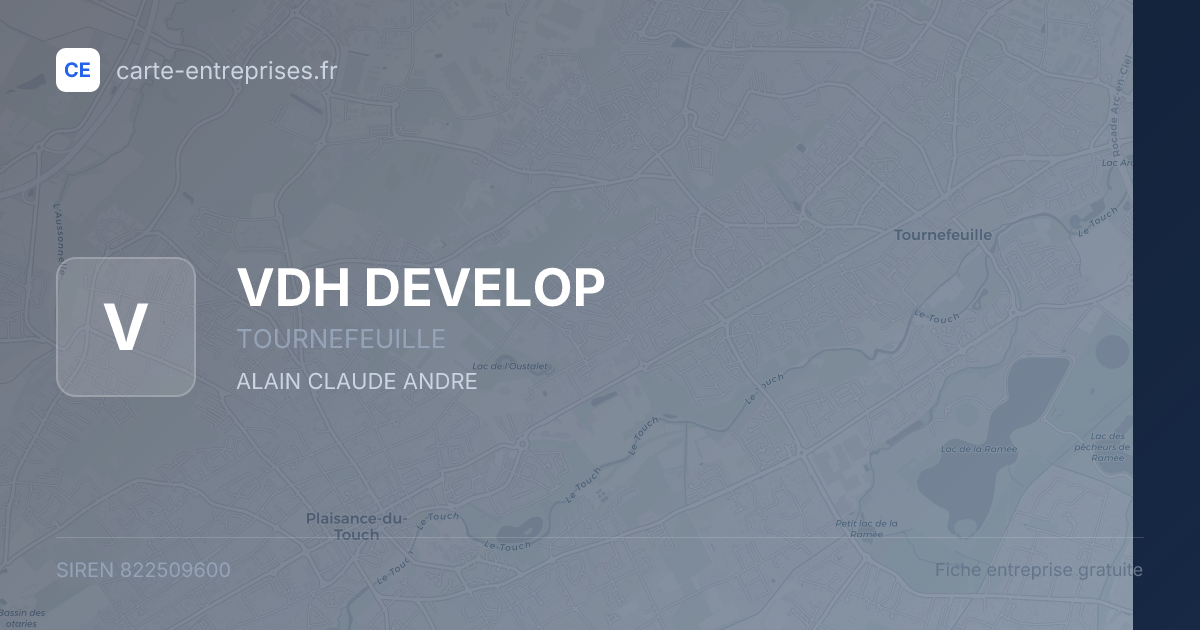 VDH DEVELOP — 822509600 — fiche entreprise