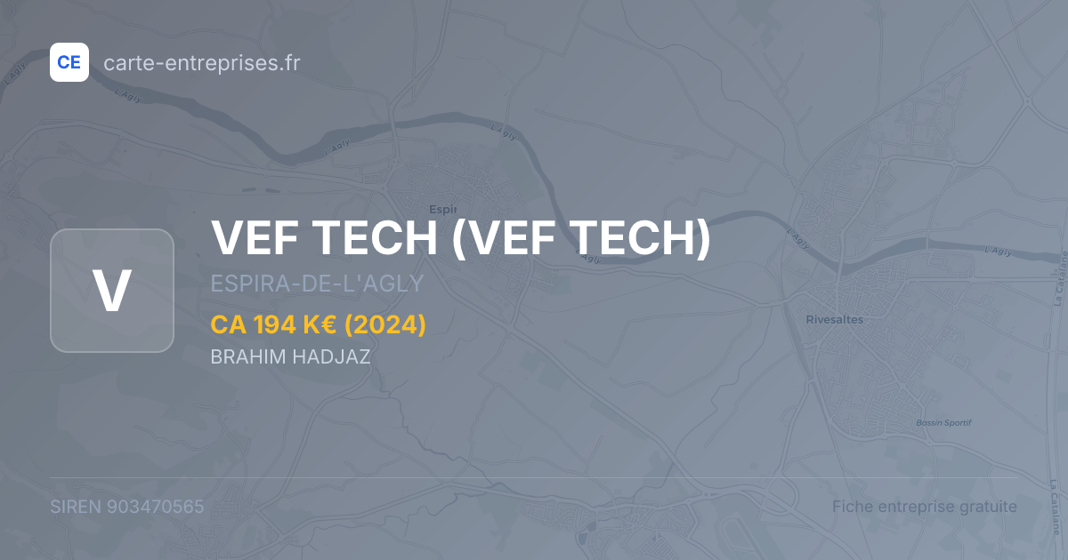 VEF TECH — 903470565 — fiche entreprise