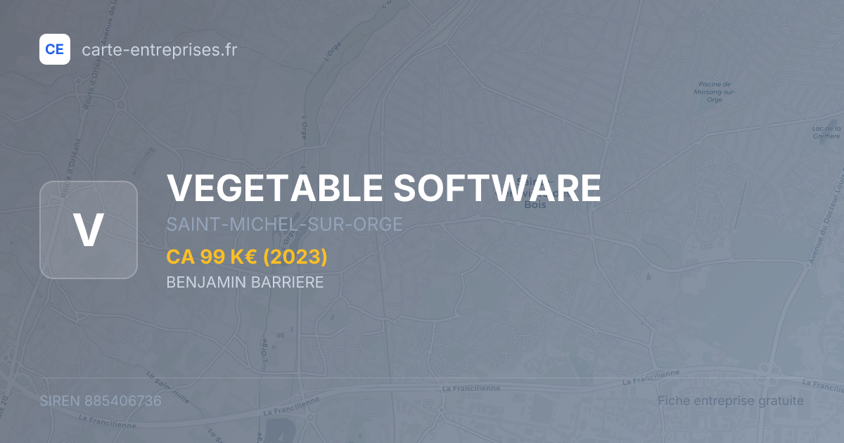 VEGETABLE SOFTWARE — 885406736 — fiche entreprise