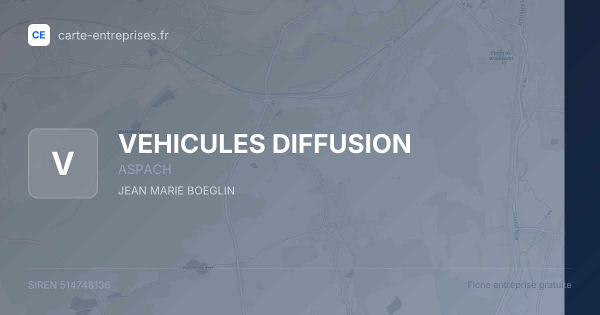 VEHICULES DIFFUSION — 514748136 — fiche entreprise