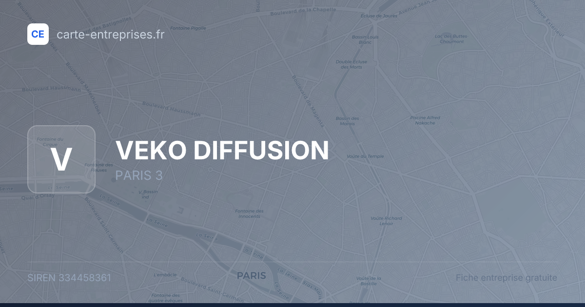 VEKO DIFFUSION — 334458361 — fiche entreprise