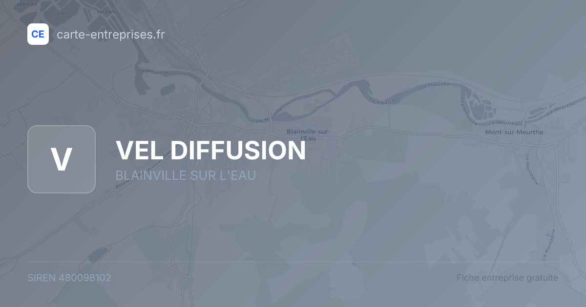 VEL DIFFUSION — 480098102 — fiche entreprise