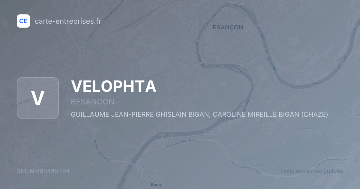 VELOPHTA — 893445494 — fiche entreprise