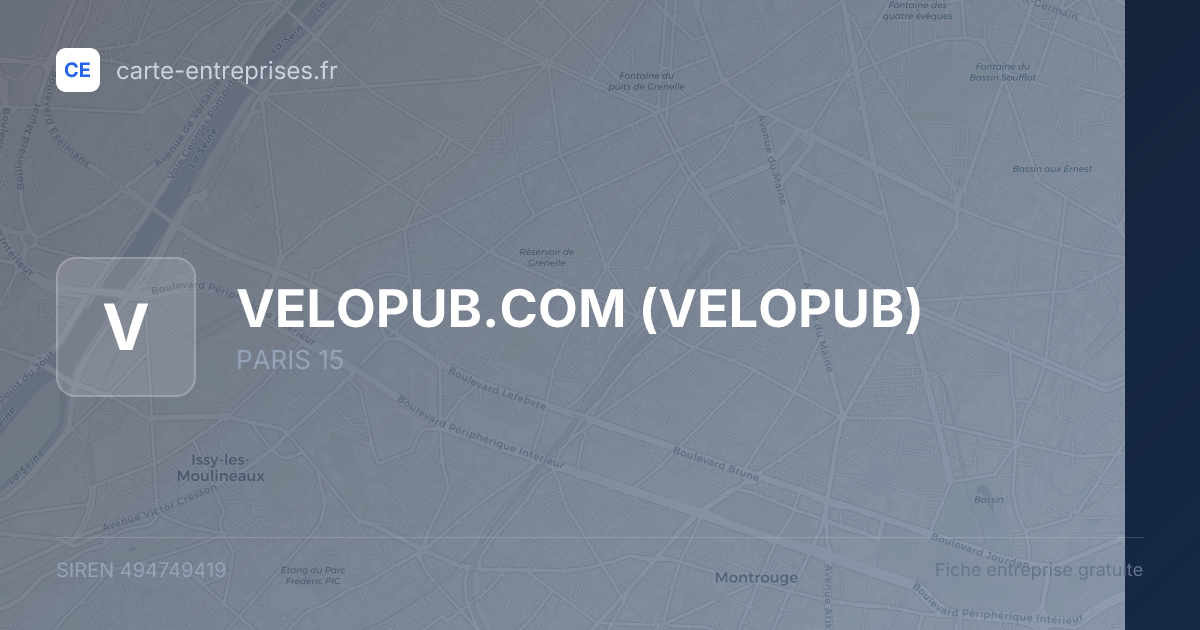 VELOPUB.COM (VELOPUB) — 494749419 — fiche entreprise