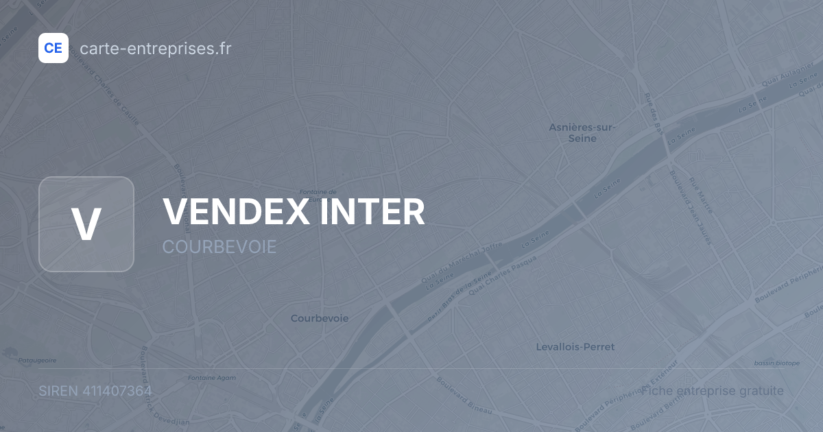 VENDEX INTER — 411407364 — fiche entreprise