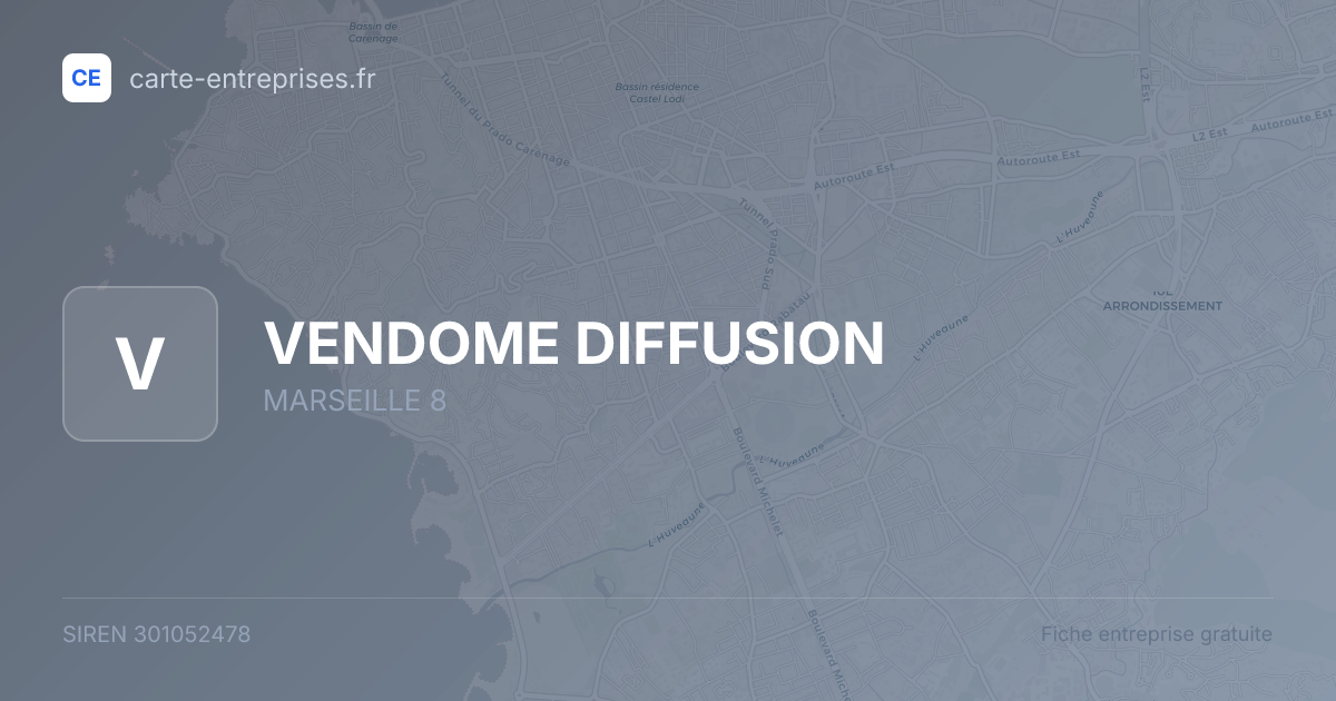 VENDOME DIFFUSION — 301052478 — fiche entreprise