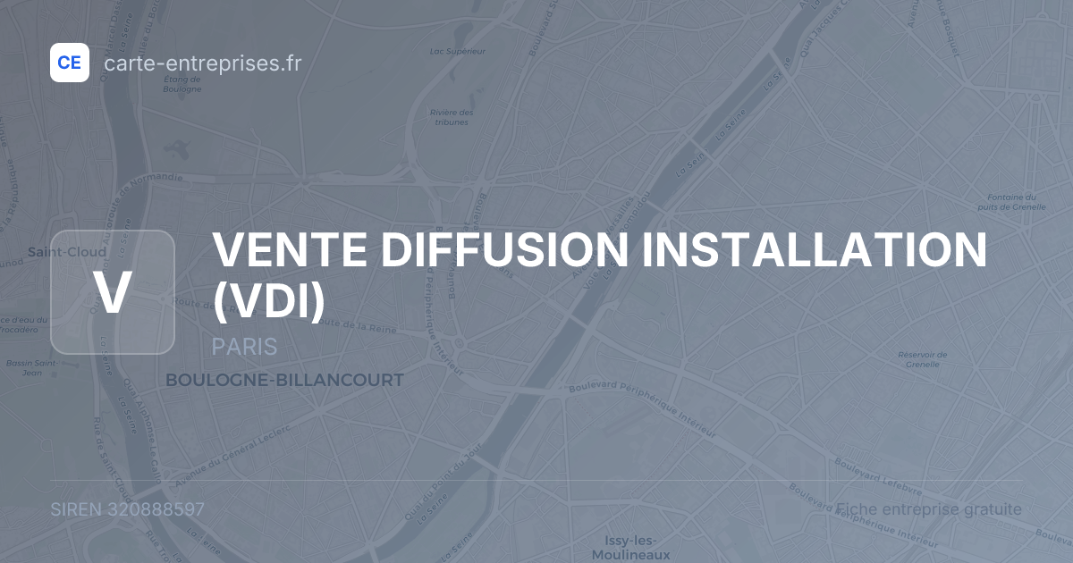 VENTE DIFFUSION INSTALLATION (VDI) — 320888597 — fiche entreprise