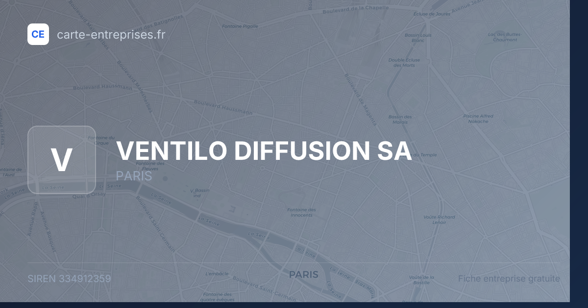 VENTILO DIFFUSION SA — 334912359 — fiche entreprise