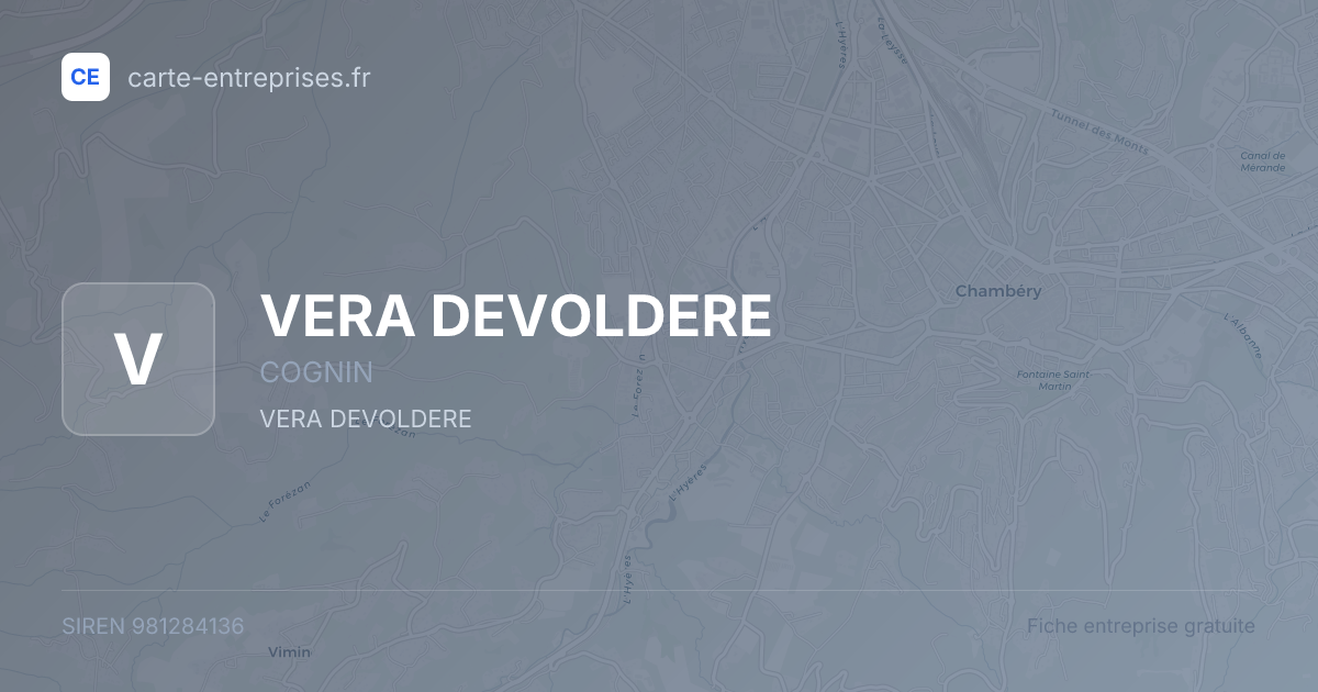 VERA DEVOLDERE — 981284136 — fiche entreprise