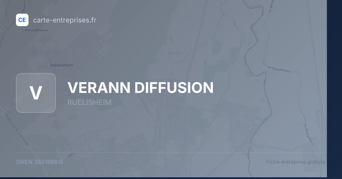 VERANN DIFFUSION — 389168816 — fiche entreprise