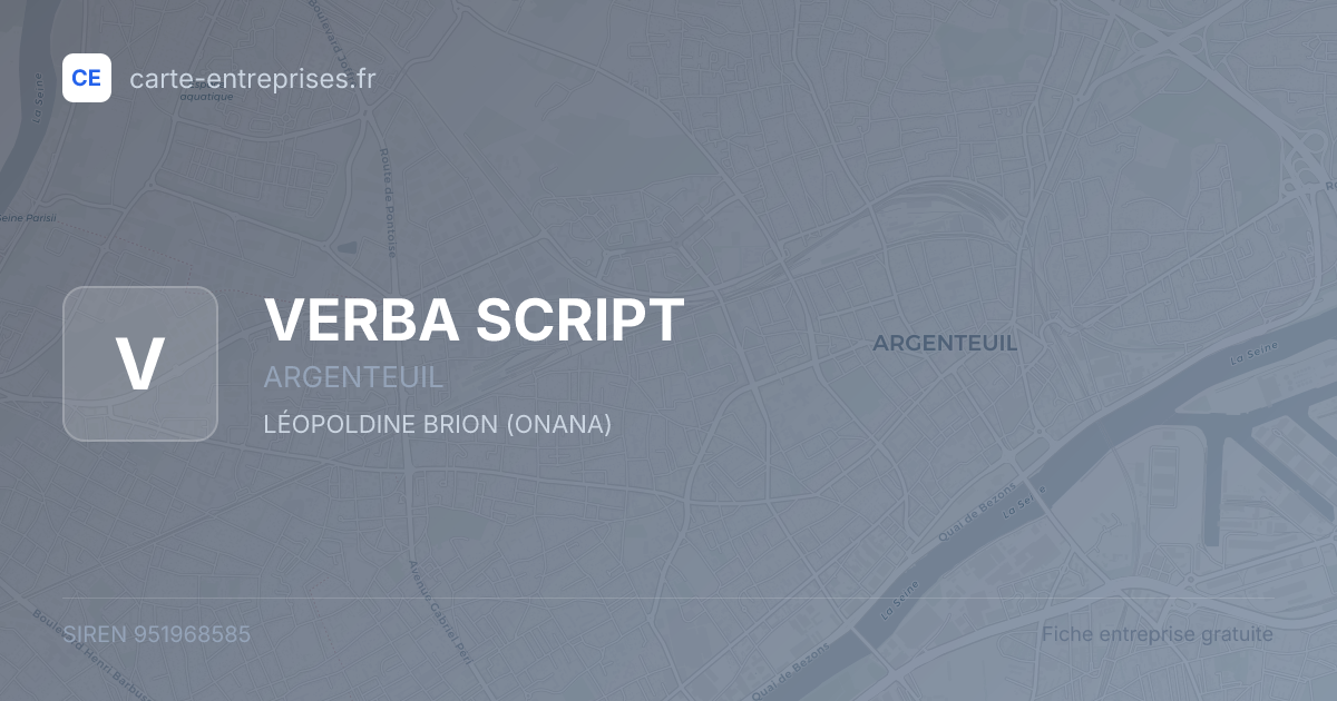VERBA SCRIPT — 951968585 — fiche entreprise
