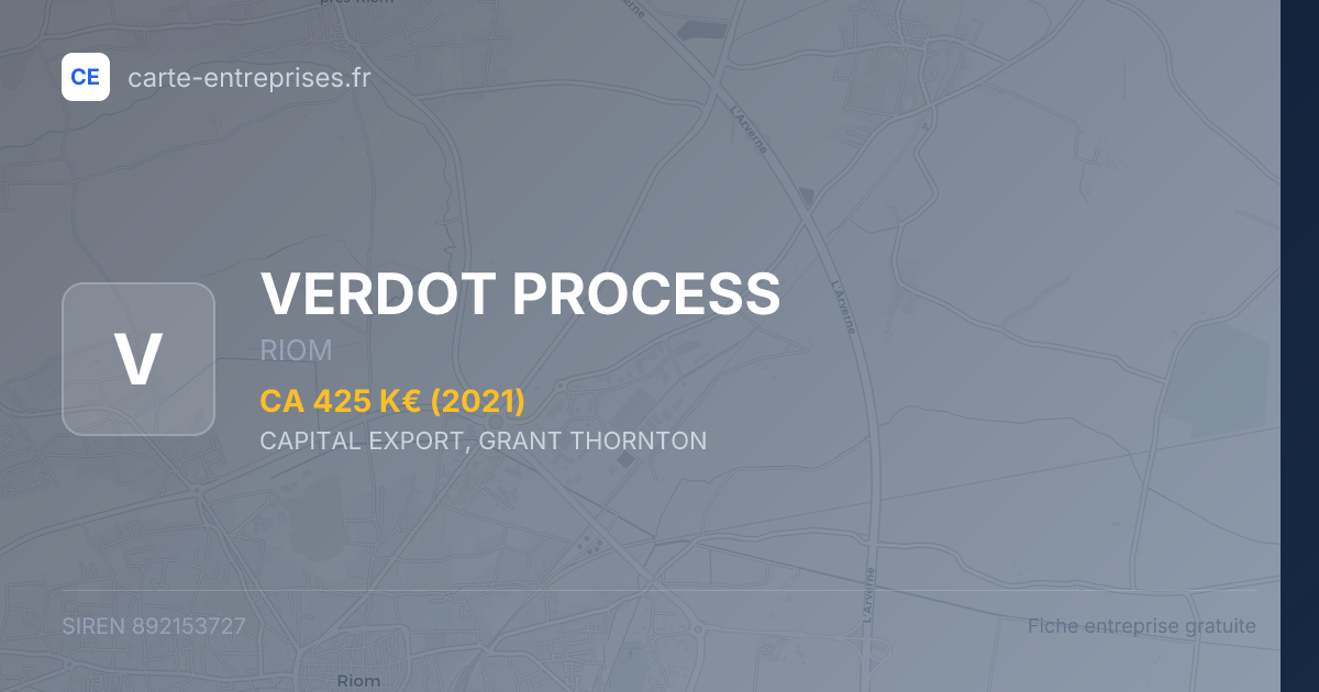 VERDOT PROCESS — 892153727 — fiche entreprise