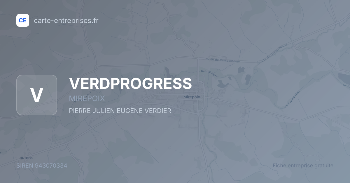 VERDPROGRESS — 943070334 — fiche entreprise