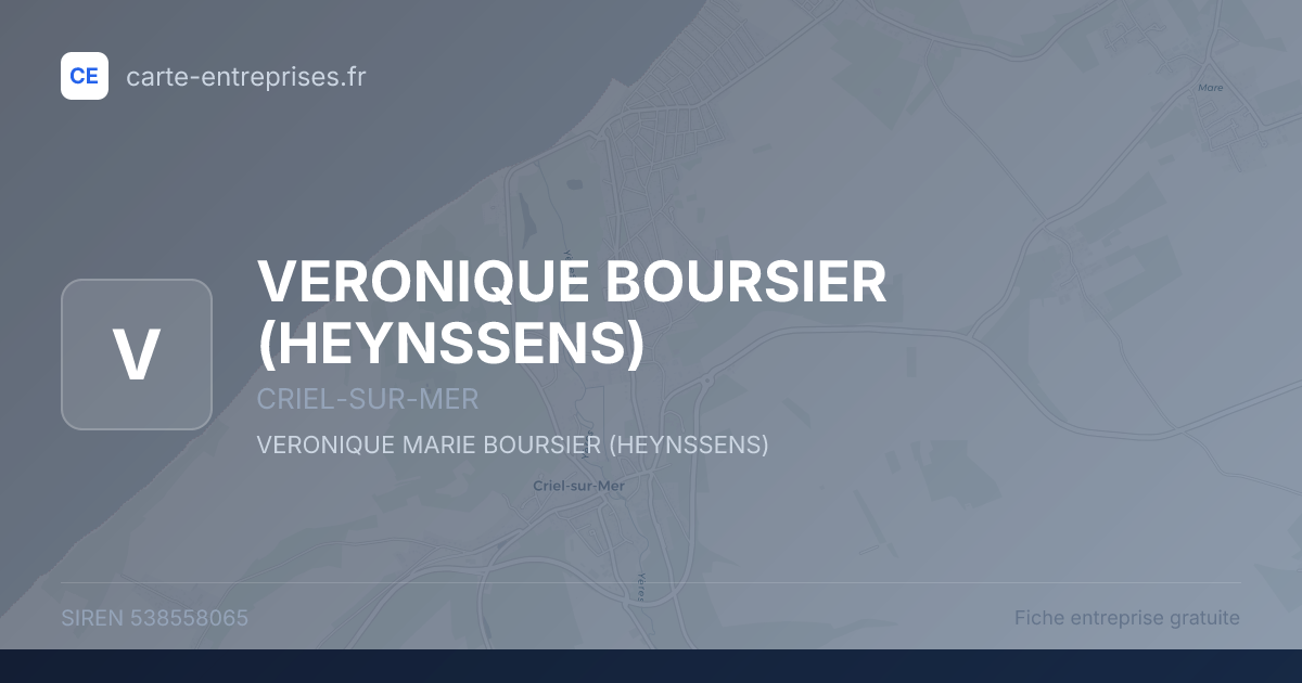 VERONIQUE BOURSIER (HEYNSSENS) — 538558065 — fiche entreprise