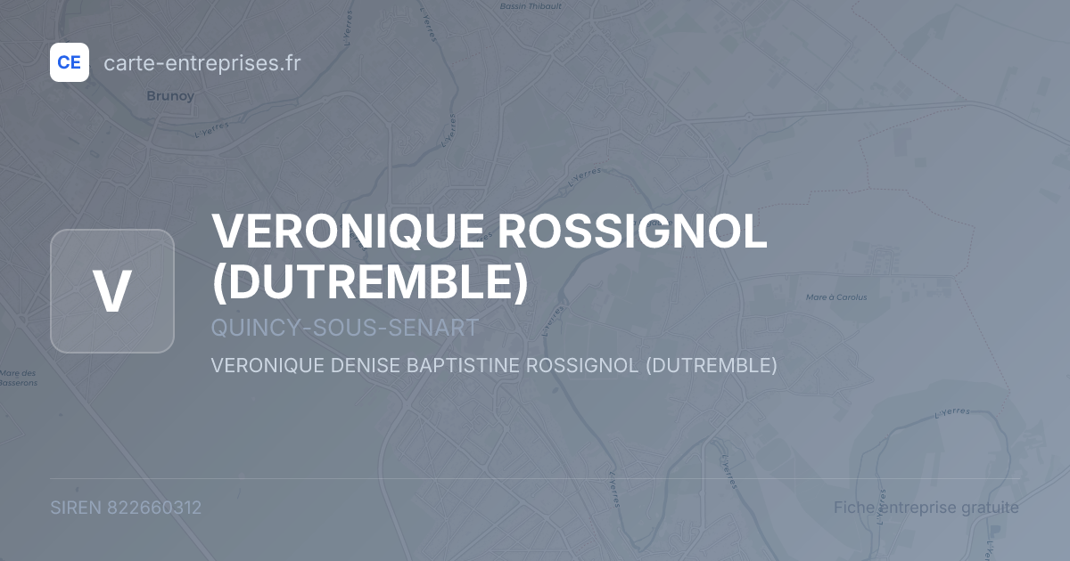 VERONIQUE ROSSIGNOL (DUTREMBLE) — 822660312 — fiche entreprise