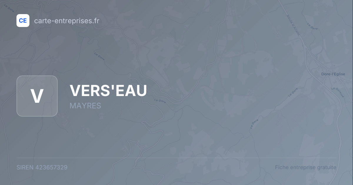 VERS'EAU — 423657329 — fiche entreprise