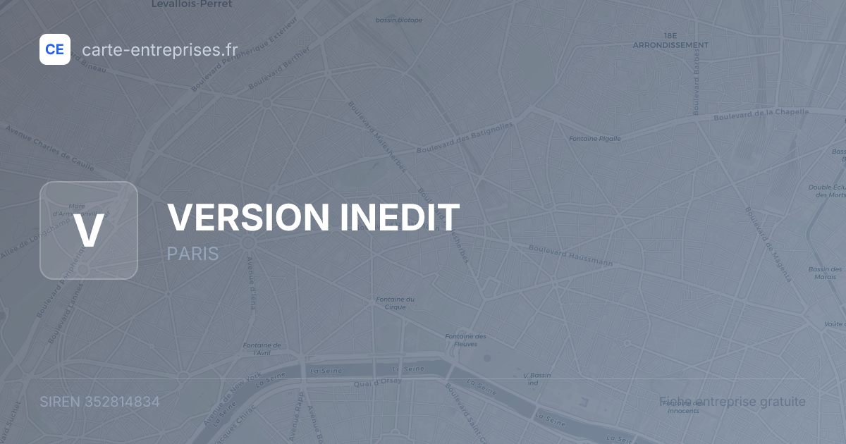 VERSION INEDIT — 352814834 — fiche entreprise