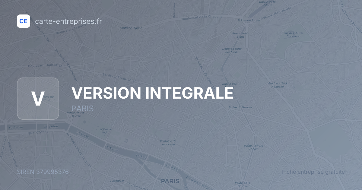 VERSION INTEGRALE — 379995376 — fiche entreprise