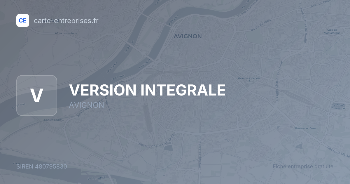 VERSION INTEGRALE — 480795830 — fiche entreprise