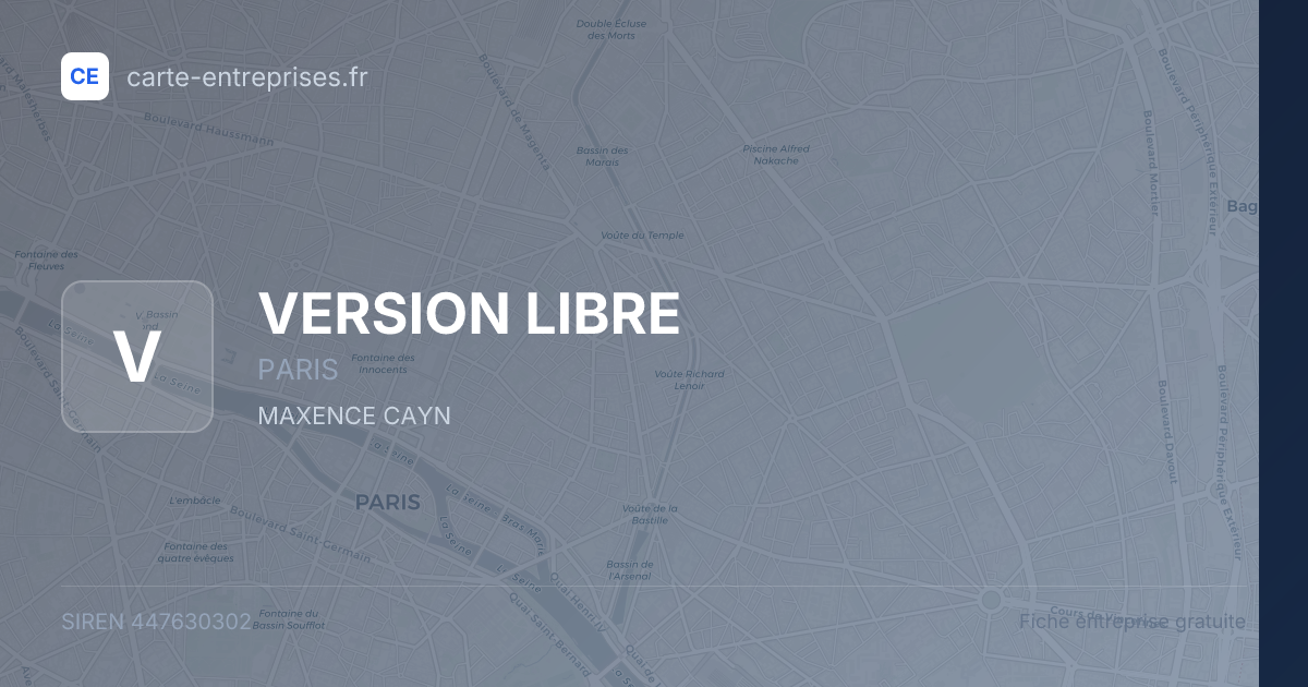 VERSION LIBRE — 447630302 — fiche entreprise