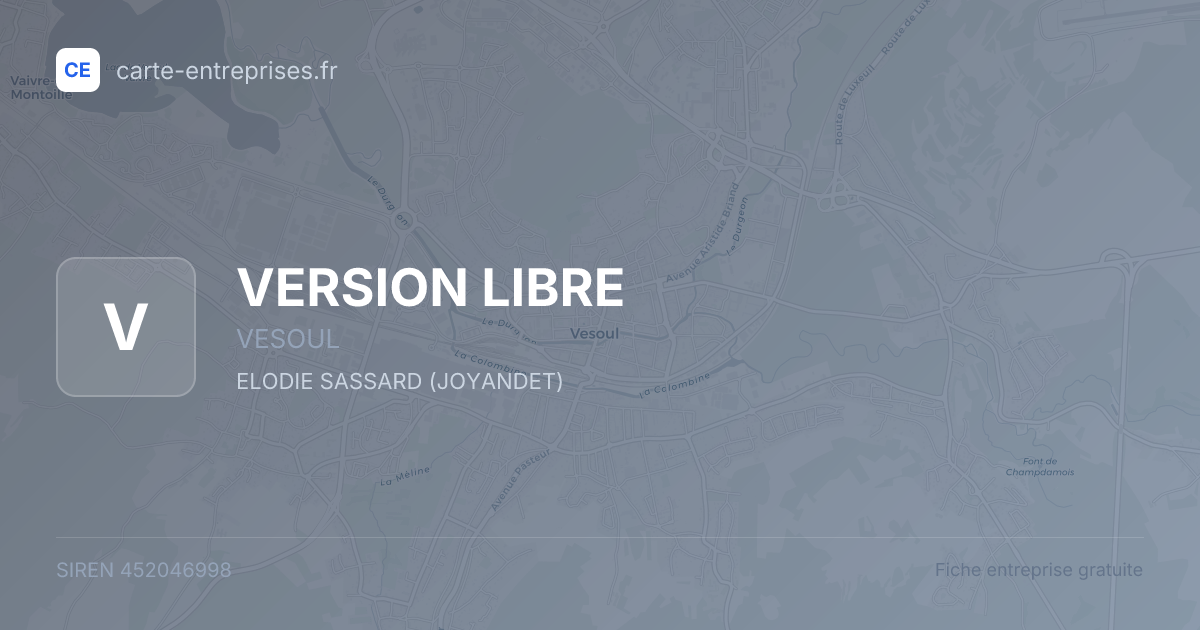 VERSION LIBRE — 452046998 — fiche entreprise