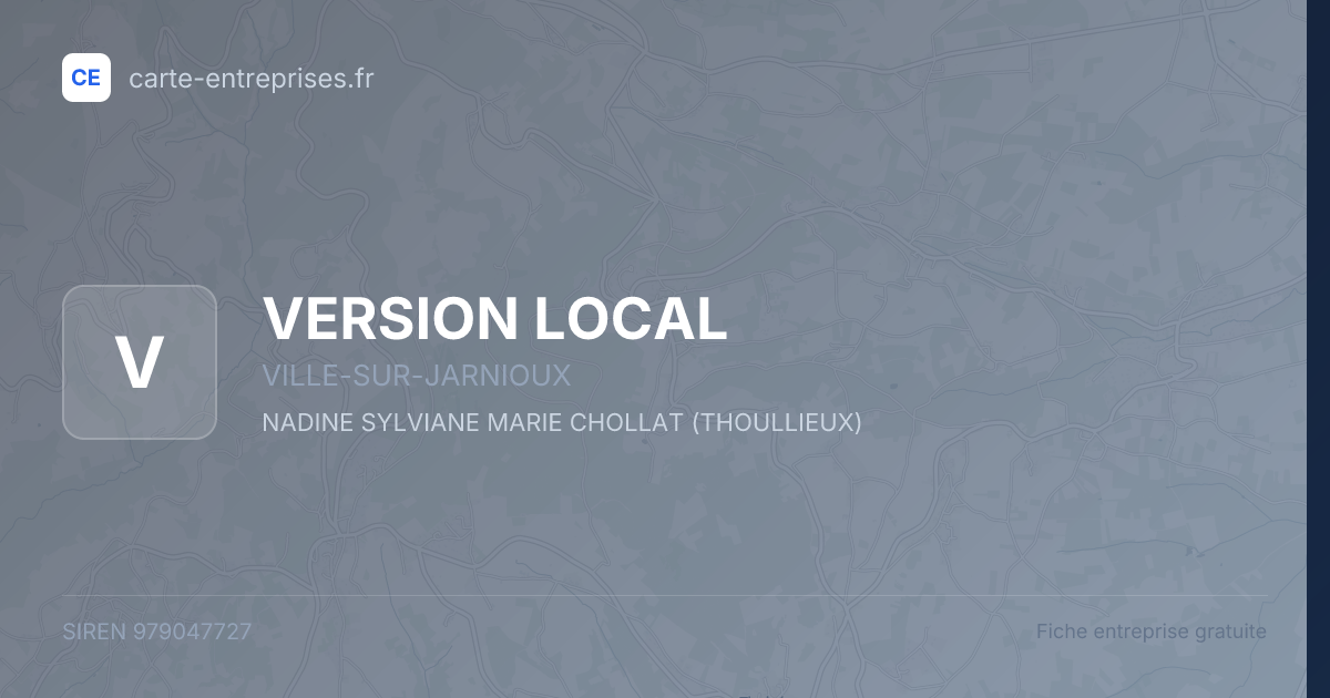 VERSION LOCAL — 979047727 — fiche entreprise