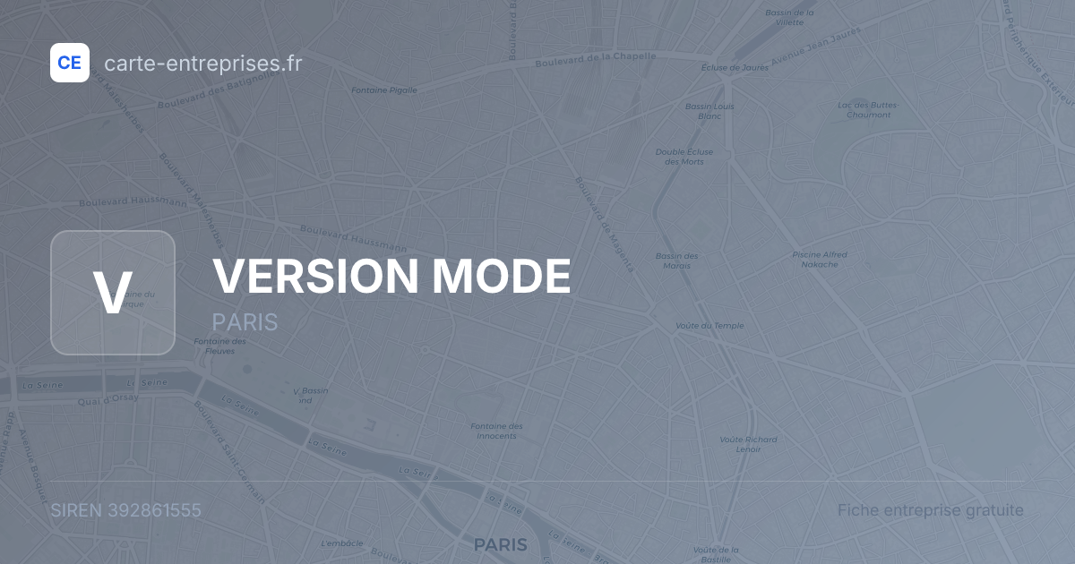 VERSION MODE — 392861555 — fiche entreprise