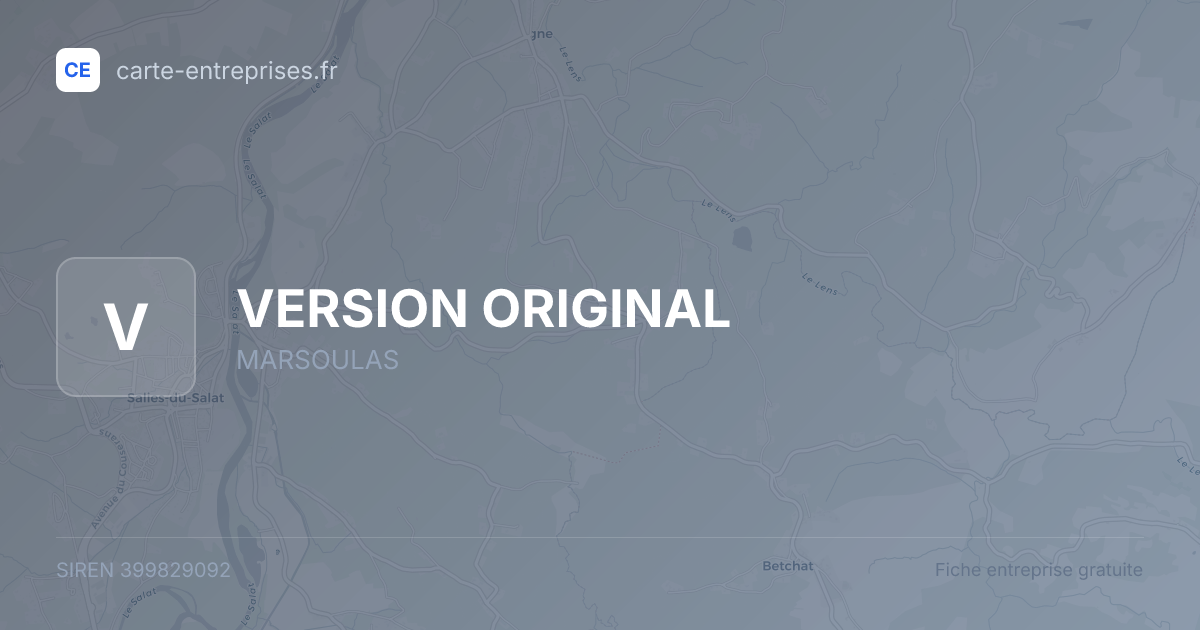 VERSION ORIGINAL — 399829092 — fiche entreprise