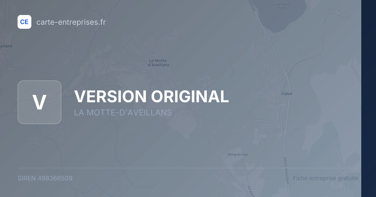VERSION ORIGINAL — 498366509 — fiche entreprise