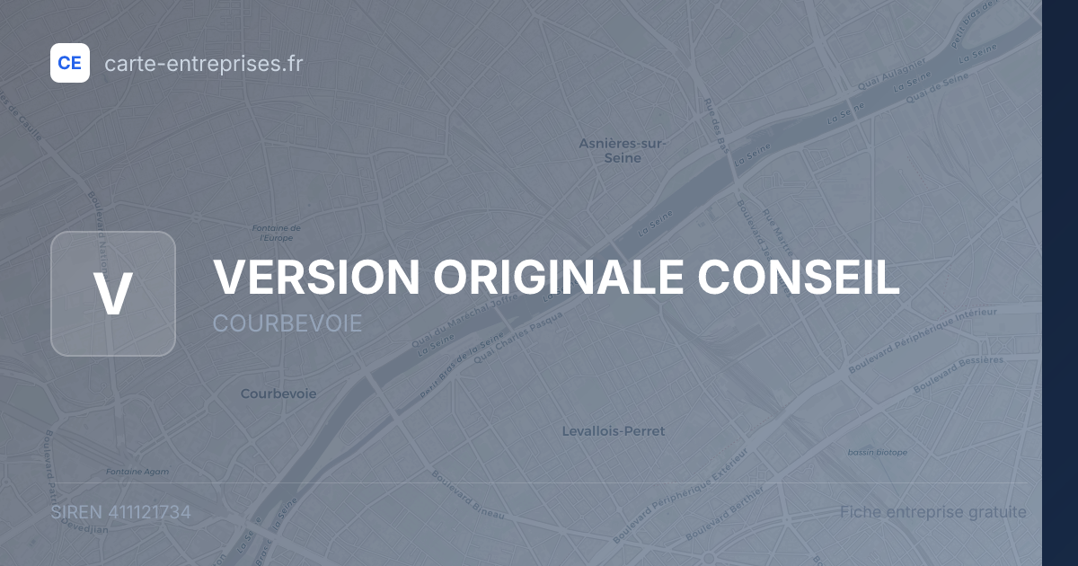 VERSION ORIGINALE CONSEIL — 411121734 — fiche entreprise