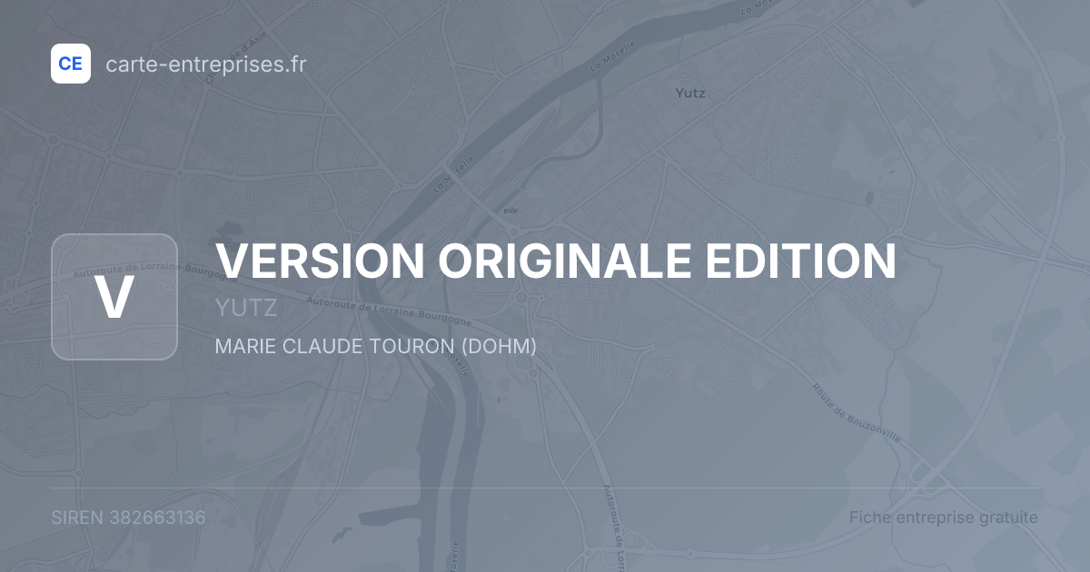 VERSION ORIGINALE EDITION — 382663136 — fiche entreprise