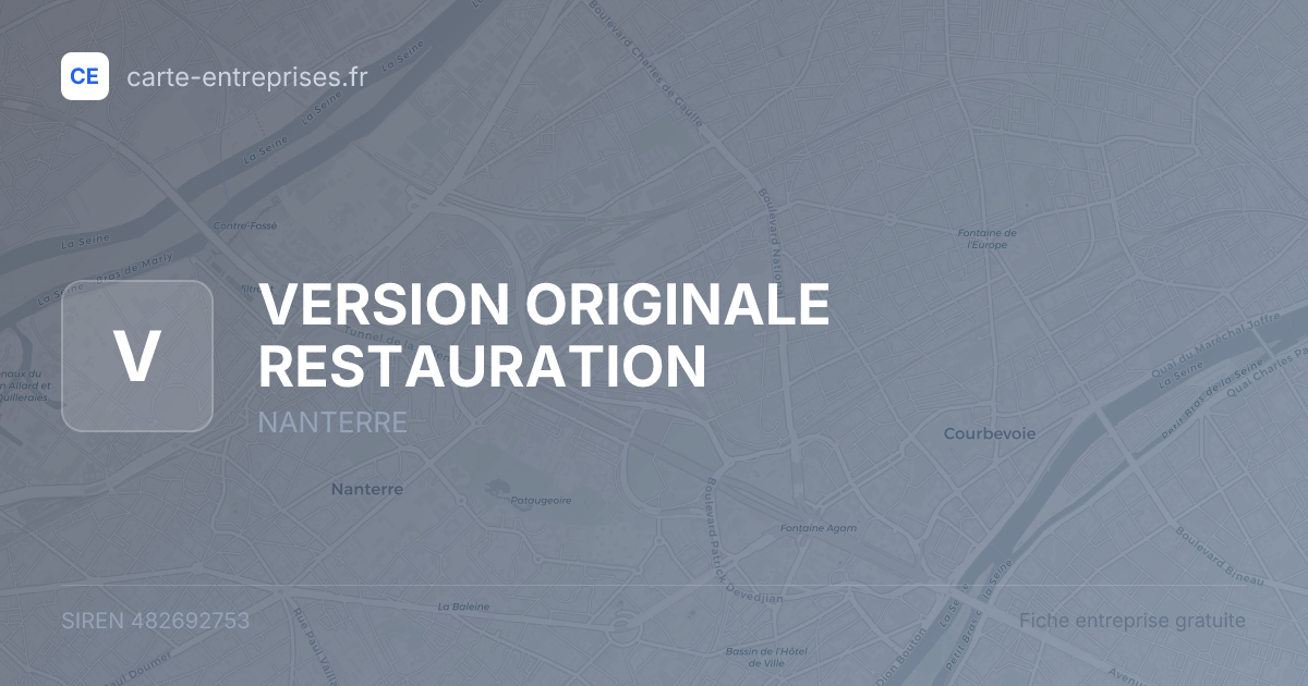 VERSION ORIGINALE RESTAURATION — 482692753 — fiche entreprise