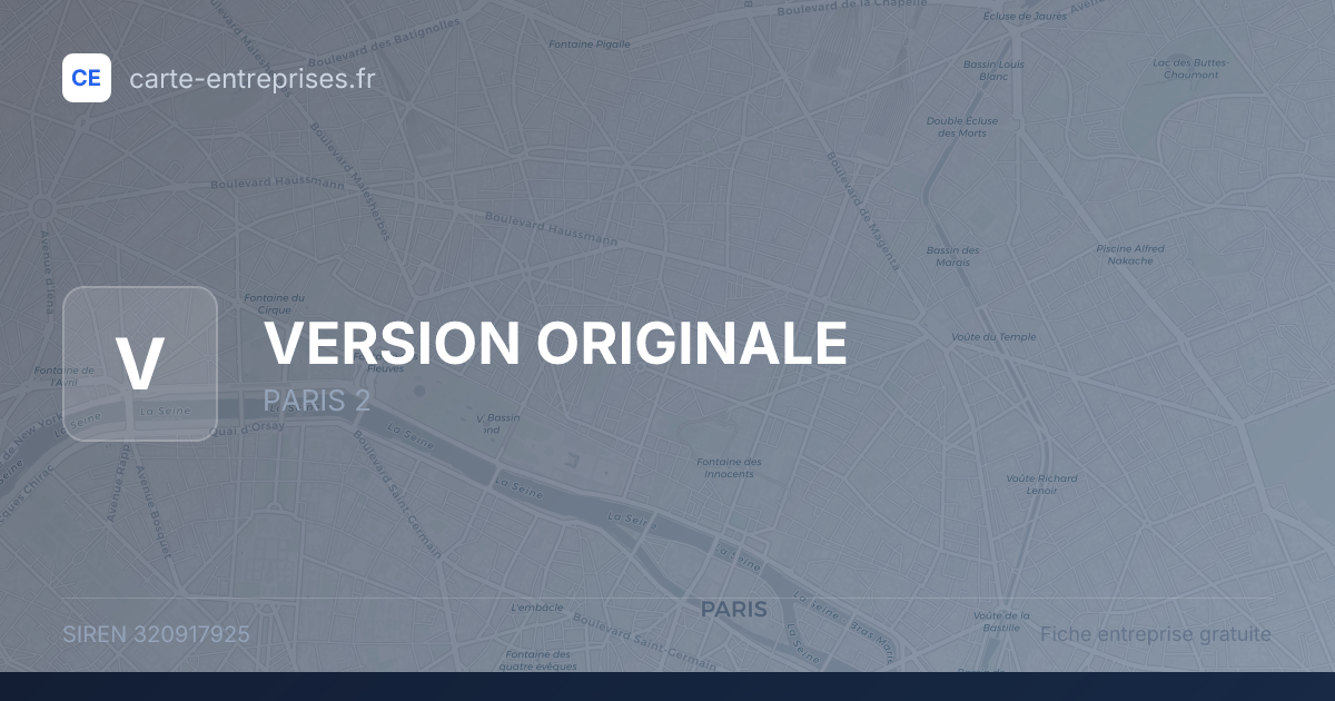 VERSION ORIGINALE — 320917925 — fiche entreprise