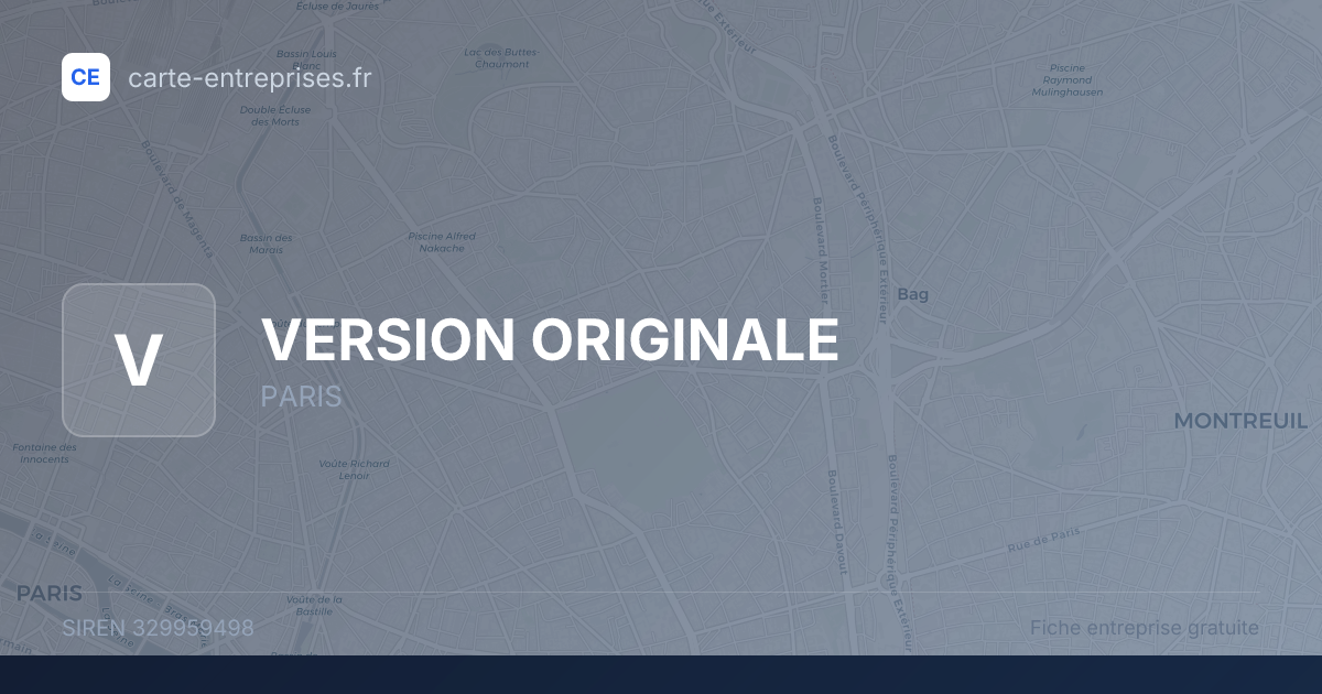 VERSION ORIGINALE — 329959498 — fiche entreprise